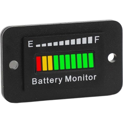 1 Moniteur de batterie LED, affichage 3 colonnes couleur, tension 12V à 72V, IP65, pour voiturette de golf, chariot élévateur, camping-car (1/4)