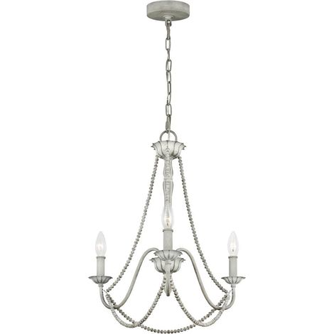 Lustre Maryville E14 40W Steel, bois Gris lavé B: 48,3 cm Ø48.3 cm Hauteur dimmable réglable (1/5)