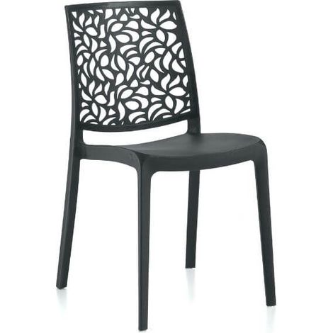 Set di 4 - 6 Sedie London Stone In Resina Antracite  4 sedie