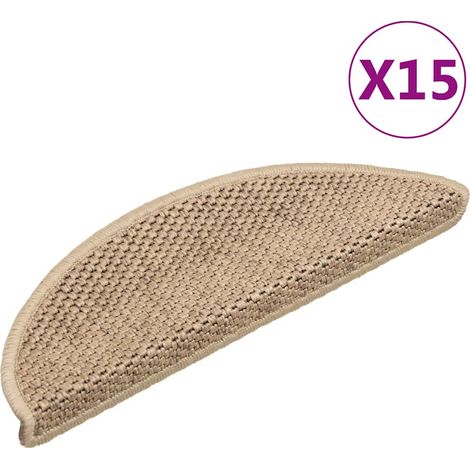 Tappeti Autoadesivi Scale Aspetto Sisal 15 pz 56x17x3 cm Sabbia vidaXL (1/5)