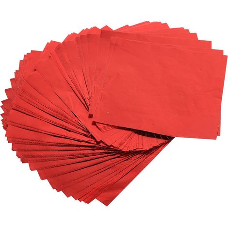 Pssopp Emballages de Papier Bonbon au Chocolat Multicolors Brillants pour des Bonbons Confectionnelles de Dessert 100pcs 3 "x 3" (rouge) (1/5)