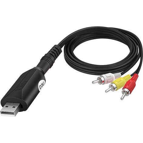 Cable Convertisseur RCA Vers USB - Capture Vidéo Et Audio Analogique - Pour VHS DVD Caméscope - USB 2.0 Plug And Play - 1 Pièce (1/5)