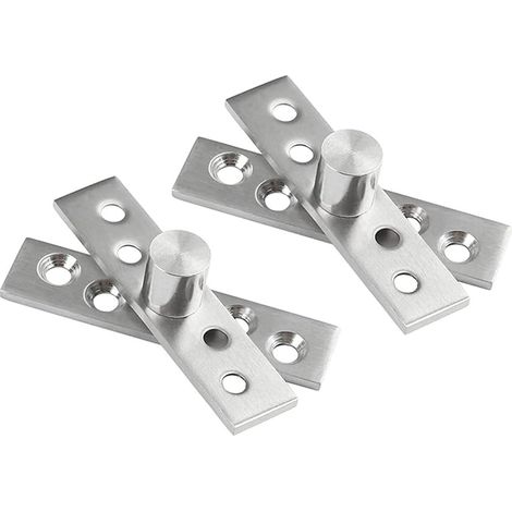 Charnières pivotantes dissimulées à 360° en acier inoxydable pour portes et armoires, pivot central, lot de 2 (100 x 24 mm) (1/5)