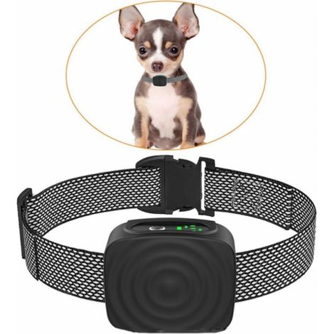 Antibellhalsband für kleine und mittelgroße Hunde (2,3 bis 6,8 kg), ohne Stromschlag, wiederaufladbar, mit einstellbarer Empfindlichkeit und Intensität.