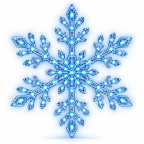 New 12PCS LED Snowflake Wall Lights - Adhesive Winter Wonderland Christmas Decoration Home Decor - Blue with Wireless Remote Control - 6PCS