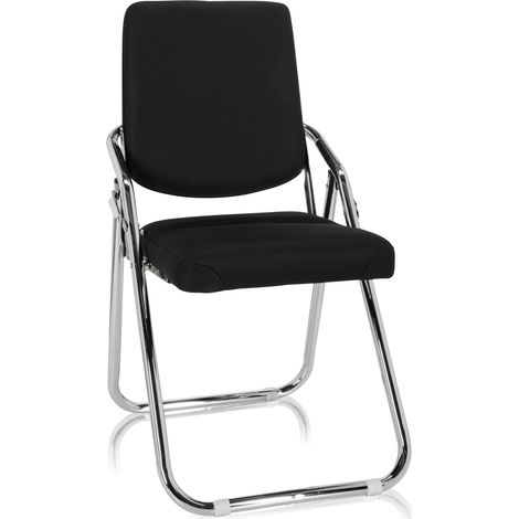 Konferenzstuhl / Besucherstuhl / Stuhl ESTO Stoff schwarz hjh OFFICE (1/5)
