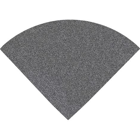 Pièce d'angle bordure en caoutchouc sol sportif 'STONE' - 50x50 cm - 20 mm - Gris moyen