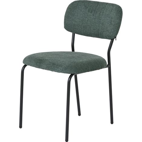 Chaise tissu vert foncé style écolier (lot de 2) MALANG