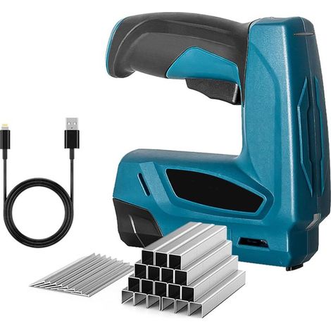 Akku-Nagler Brad Nailer, 2-in-1-Elektro-Nagler mit Micro-USB-Kabel, 3,7-V-Leistung, Polsterklammern, 1000 Stück pro Klammer/Nagel