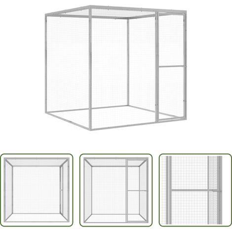 Katzenbox -  Katzenkäfig 1,5x1,5x1,5 m Verzinkter Stahl