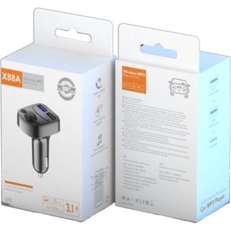 Elegant Bluetooth Car Receiver/Transmitter X8 Multifunctional Dual Car Charger/Cigarette Lighter -- X88A (1/3)