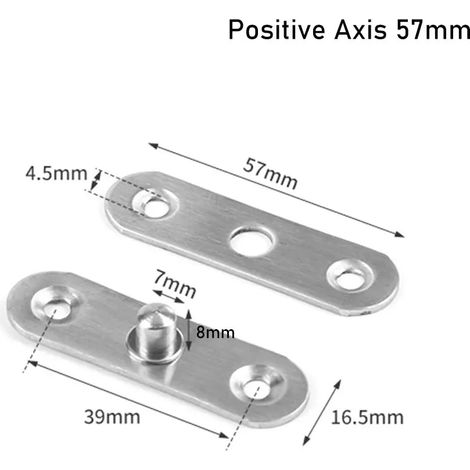Charnière pivotante de porte (axe positif 57 mm) en acier inoxydable, axe de positionnement haut/bas, rotation à 360°, robuste (1/5)