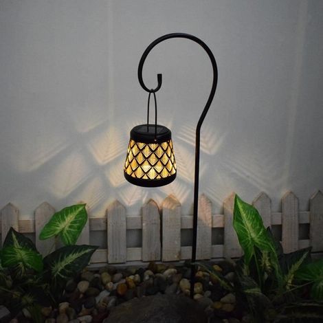 Lumière de cour solaire créatif fer foré ajouré lanterne lanterne insérée dans la lumière jardin extérieur paysage décoration (1/3)