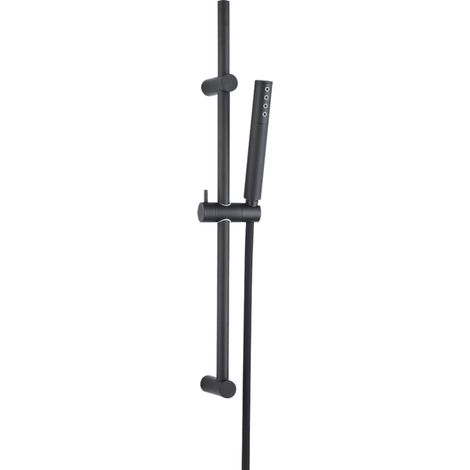 Pretto Duschset in Schwarz auf einer Stange (1/2)