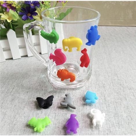 Lot de 12 marqueurs pour verres - Motif animaux - Marqueurs à vin - Accessoire de fête (1/4)