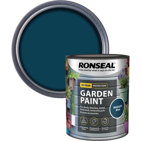 Ronseal Garden Paint Midnight Blue 750ml - Exterior Outdoor Wood, Metal, Brick, and Shed Paint (1/5)