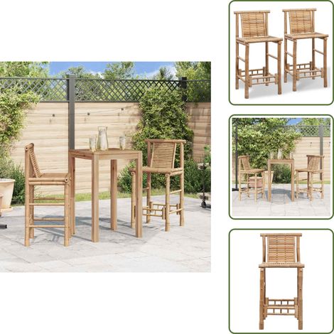 Tabourets de bar lot de 2 bambou - Tabouret De Bar - Tabourets De Bar - Chaise De Bar - Meubles De Jardin - Mobilier Extérieur (1/5)