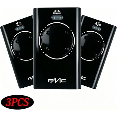Télécommande FAAC XT4 868 SLH Noire – Lot de 3 – Fréquence 868 MHz, Portée 50-150 m (selon environnement) – Pour Portails et Portes de Garage (1/5)