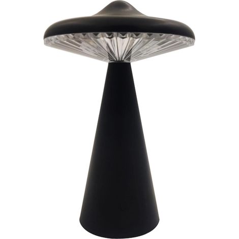 GROOFOO Lampe de bureau champignon 1pc Lumière ambiante LED UFO avec contrôle tactile  Lumière ambiante mignonne et créative,veilleuse rechargeable par USB pour les bars,lumières de décoration noir