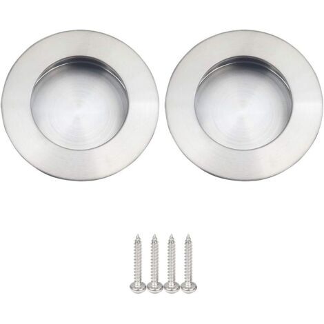 Schiebegriff-Set, 2 Stück, Edelstahl, rund, satiniertes Silber