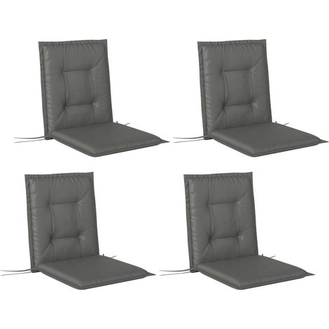 Ensemble de 4 coussins d'assise, 108 x 50 x 5 cm, coussins de chaise avec attaches, coussins d'assise d'extérieur/intérieur, galettes de siège, coussins de banc pour mobilier de jardin, chaises, chais