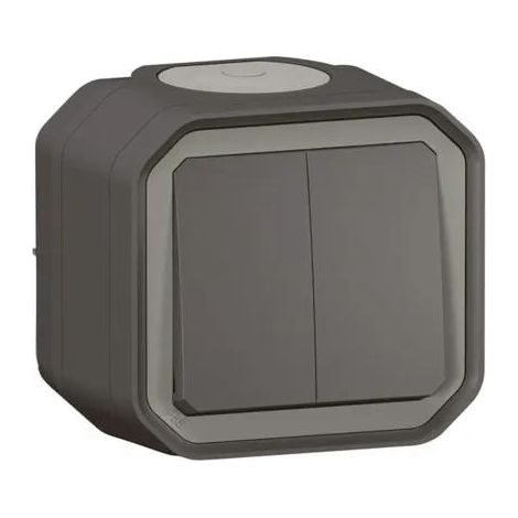 Legrand 069775L Interruptor doble Plexo antracita IP55