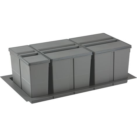 Separatore di rifiuti 9XL System 900mm 2x26l+1x11l grigio SANS MARQUE