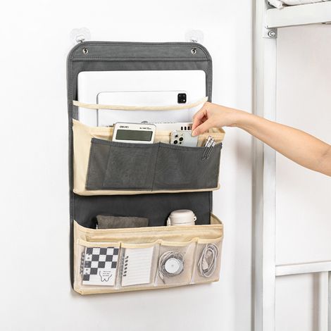 Organisateur de rangement suspendu — Panier de rangement suspendu avec poches, organisateur mural et sac de rangement à suspendre sur porte (Lot de 1) (1/2)