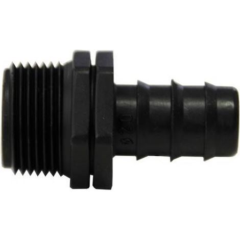 Embout mâle cannelé 20mm x 3/4'' (1/2)
