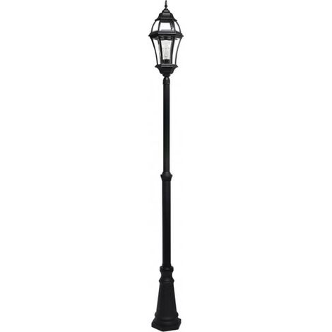 becrux aluminium straßenleuchte 1xe27 schwarz ip44 234x25x25 cm höhenverstellbar