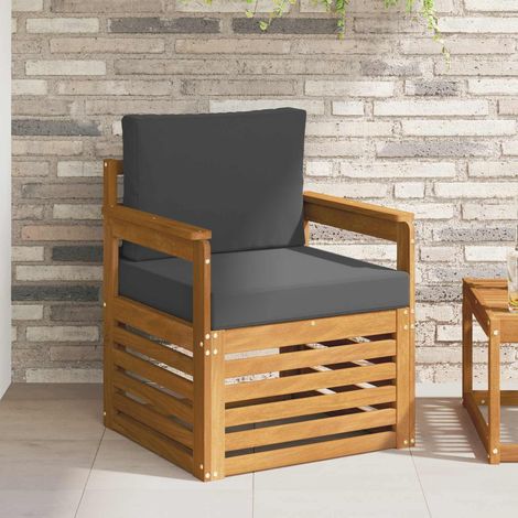 Outdoor-Sofagarnitur Massives Akazienholz und Polyester Natur