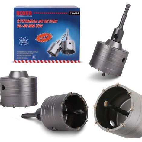 Set di seghe a tazza SDS+ per trapani di montaggio per pareti e cemento, 2 pezzi (1/5)