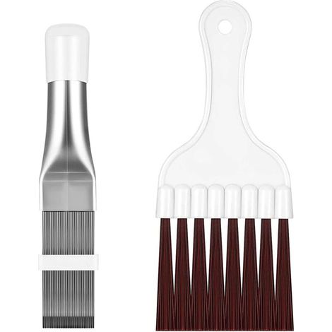 Condenser Cleaning Brush, Set of 2 Stainless Steel and Plastic Combs, for Heat Pump Dryers, Heat Exchangers and Air Conditioner Maintenance (1/5)