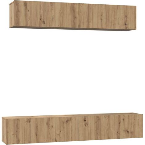 vidaXL Conjunto de mueble de TV 5 pcs Roble artesanal (1/5)