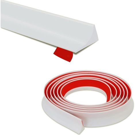 150CM Barriere De Douche TPE,Barre De Seuil De Douche Anti Débordement Autocollant,Barrage Eau Douche,Seuil Douche Barrage D'eau,Barrière De Douche Pliable Pour Sol De Salle De Bain-Blanc (1/5)