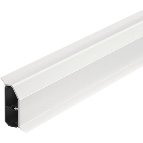 OBO Bettermann Sockelleistenkanal SL-L Set 20x50 Dichtl. 9010 Polyvinylchlorid reinweiß RAL 9010, 2 Meter, 6132212