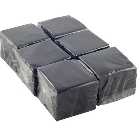 Lot de 600 serviettes de table jetables 10 x 10 cm (pliée) et 20 x 20 cm (dépliée) Noir (1/2)
