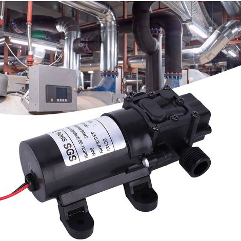 Pompe à membrane miniature à contre-courant, auto-amorçante, 12 V CC, FL3210H-80W, sortie d'eau droite 1/2 pouce (1/5)