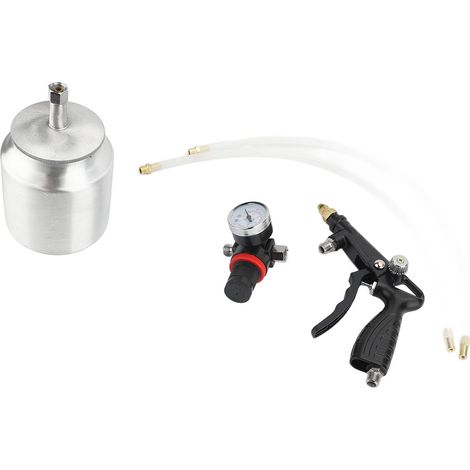 Pistolet à peinture pour sous-couche avec manomètre, en alliage d'aluminium, capacité 750 ml, pression 150 PSI, facile à prendre en main, pour applications automobiles. (1/2)