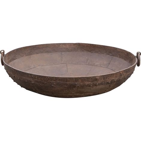 W80xDP80xH27 cm sized iron made old container (1/5)