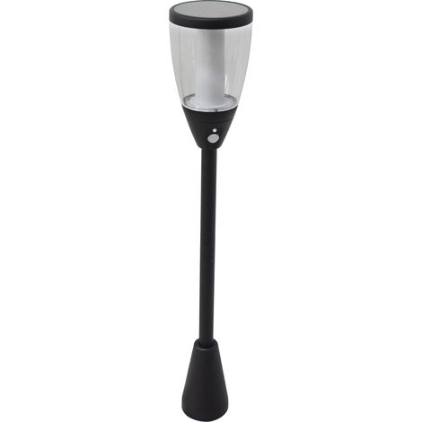 Lampe solaire de jardin, lampadaire avec détecteur de mouvement, éclairage de jardin, 200 lm, 3000 K, 2 W, IP65, noir (1/5)