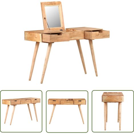 Kosmetiktisch - vidaXL Schminktisch mit Spiegel 112x45x76 cm Akazie Massivholz - Holzschminktisch (1/5)