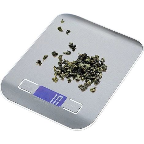 Balance de cuisine numérique en acier inoxydable pour accessoires de barbecue et de cuisine à domicile, capacité de 5 kg/11 lb, avec écran LCD, fonctionne sur piles (1/5)