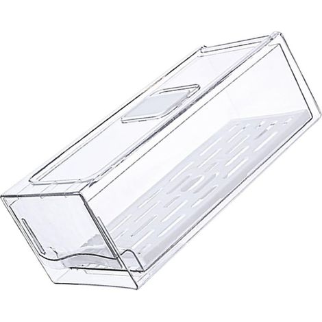 Organisateurs de réfrigérateur de Cuisine empilables Pratiques, bacs de Rangement avec Couvercle Transparent pour l ' Organisation des Aliments, Condiments et canettes (1/5)