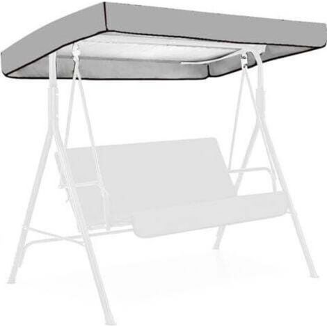 Balançoire 3 places, imperméable, polyester argenté, style décontracté et contemporain, 191 x 120 x 23 cm (1/5)