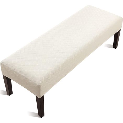 Housse de canapé élastique pour canapé de salle à manger – Crème avec motif à carreaux, ajustement universel, protecteur et élégant (1/5)