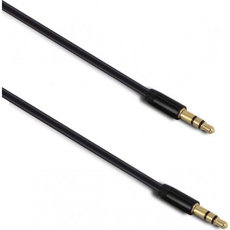 Câble audio jack stéréo 3,5 mm mâle/mâle+fiche métal 1,2 m (1/4)