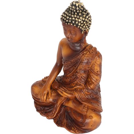 Statue de Bouddha en Résine pour la Décoration Intérieure, Idée Cadeau Zen et Élément de Décoration Feng Shui - 12.2x8.5x6.2cm (1/5)