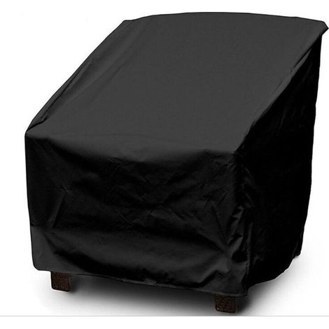 Housse pour chaise de jardin empilable, en tissu Oxford 210D imperméable et anti-UV, dimensions 64x71x70/86 cm, couleur noire (1/5)
