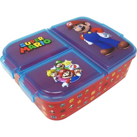 Brotdose Kinder Lunchbox Fächer Unterteilung Kunststoff Super Mario (1/5)